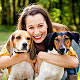 Woman with Two Dogs